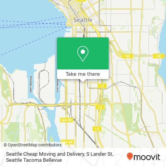 Seattle Cheap Moving and Delivery, S Lander St map