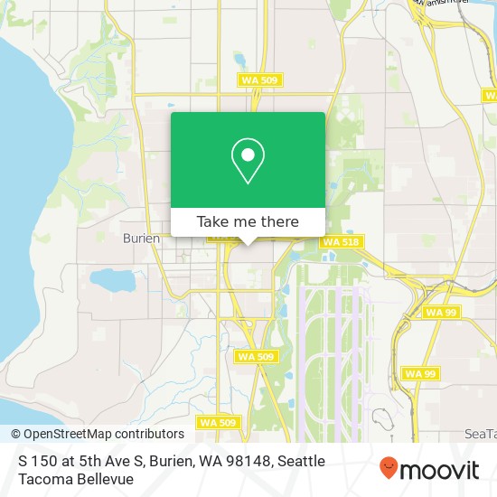 Mapa de S 150 at 5th Ave S, Burien, WA 98148