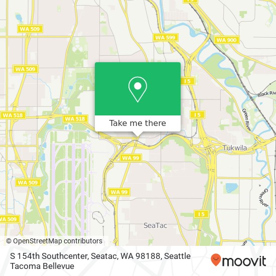 Mapa de S 154th Southcenter, Seatac, WA 98188