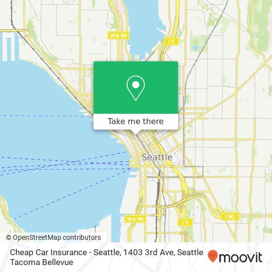 Mapa de Cheap Car Insurance - Seattle, 1403 3rd Ave