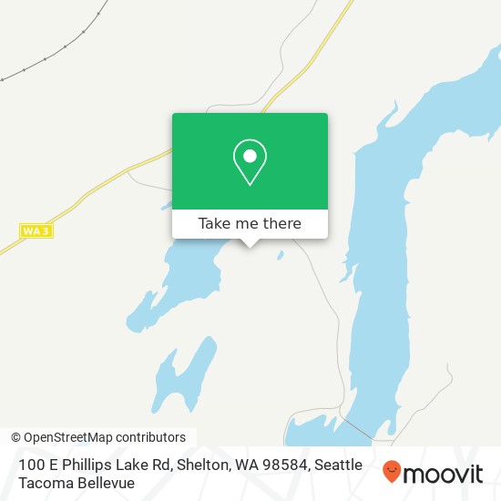 Mapa de 100 E Phillips Lake Rd, Shelton, WA 98584