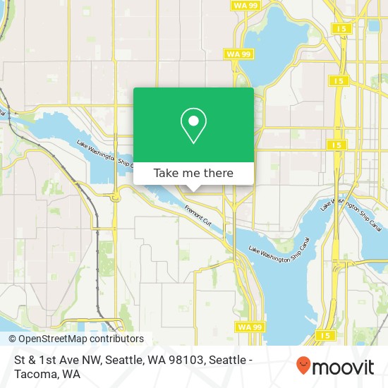 Mapa de St & 1st Ave NW, Seattle, WA 98103