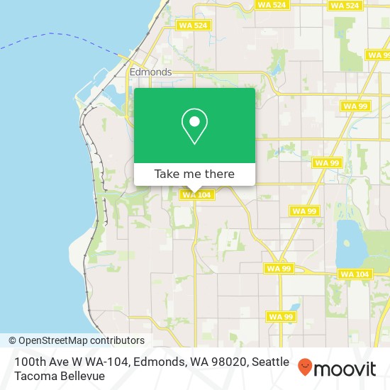 Mapa de 100th Ave W WA-104, Edmonds, WA 98020