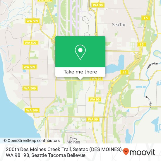 200th Des Moines Creek Trail, Seatac (DES MOINES), WA 98198 map