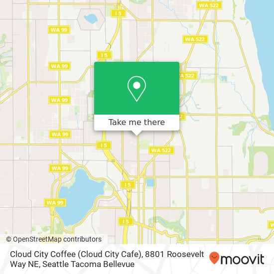 Mapa de Cloud City Coffee (Cloud City Cafe), 8801 Roosevelt Way NE