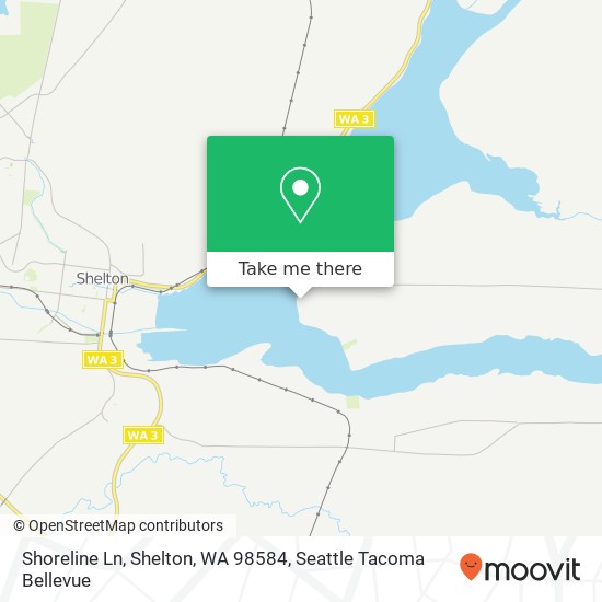 Mapa de Shoreline Ln, Shelton, WA 98584