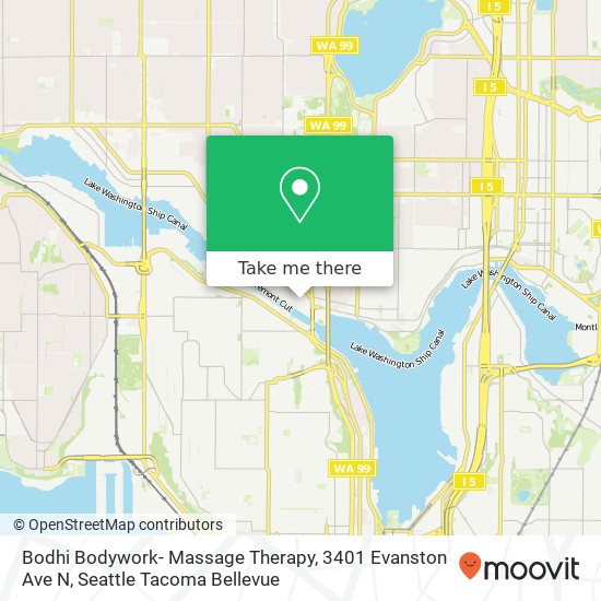Mapa de Bodhi Bodywork- Massage Therapy, 3401 Evanston Ave N