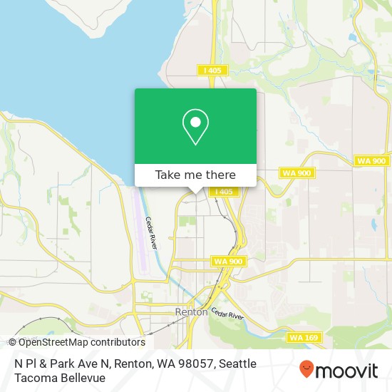 Mapa de N Pl & Park Ave N, Renton, WA 98057