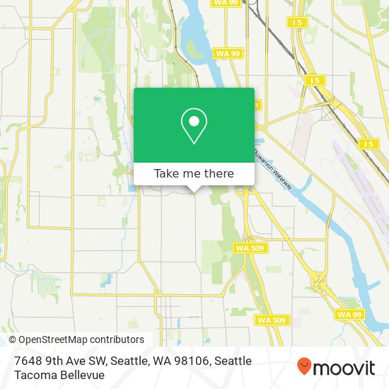Mapa de 7648 9th Ave SW, Seattle, WA 98106