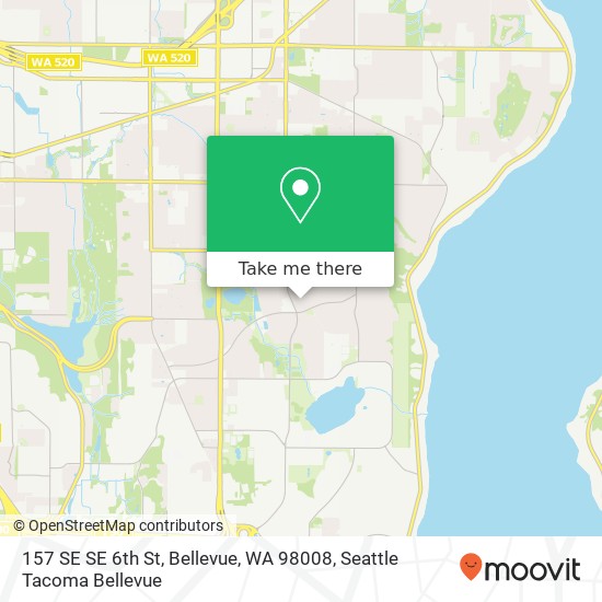 Mapa de 157 SE SE 6th St, Bellevue, WA 98008