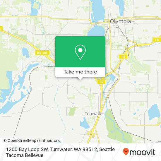 Mapa de 1200 Bay Loop SW, Tumwater, WA 98512