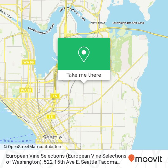 Mapa de European Vine Selections (European Vine Selections of Washington), 522 15th Ave E