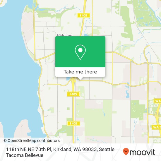 Mapa de 118th NE NE 70th Pl, Kirkland, WA 98033