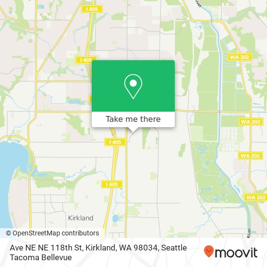 Mapa de Ave NE NE 118th St, Kirkland, WA 98034