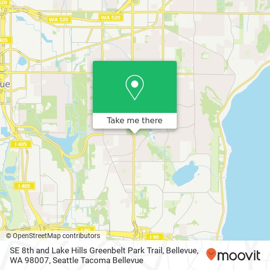 SE 8th and Lake Hills Greenbelt Park Trail, Bellevue, WA 98007 map