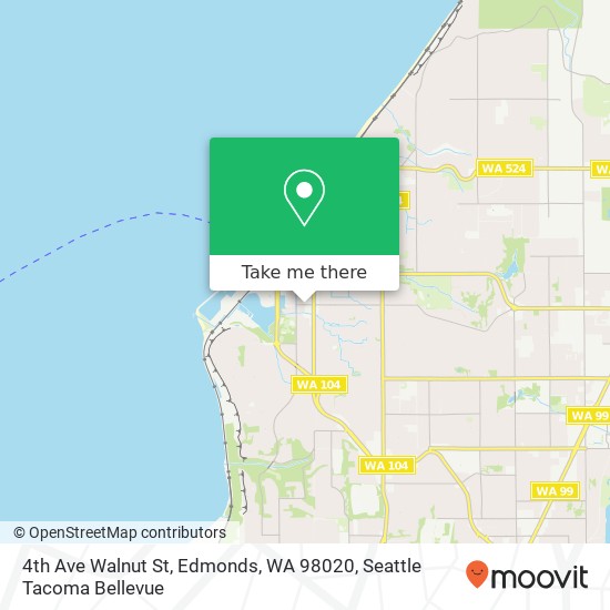 Mapa de 4th Ave Walnut St, Edmonds, WA 98020