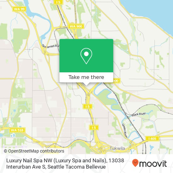 Mapa de Luxury Nail Spa NW (Luxury Spa and Nails), 13038 Interurban Ave S