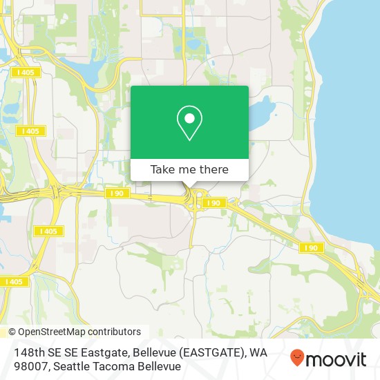 Mapa de 148th SE SE Eastgate, Bellevue (EASTGATE), WA 98007