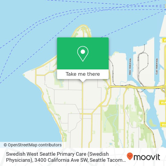 Mapa de Swedish West Seattle Primary Care (Swedish Physicians), 3400 California Ave SW
