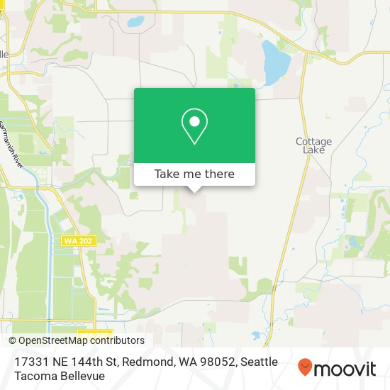 Mapa de 17331 NE 144th St, Redmond, WA 98052