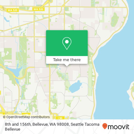 Mapa de 8th and 156th, Bellevue, WA 98008