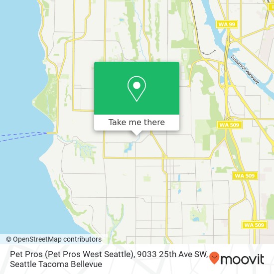 Mapa de Pet Pros (Pet Pros West Seattle), 9033 25th Ave SW