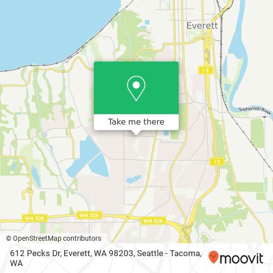 Mapa de 612 Pecks Dr, Everett, WA 98203