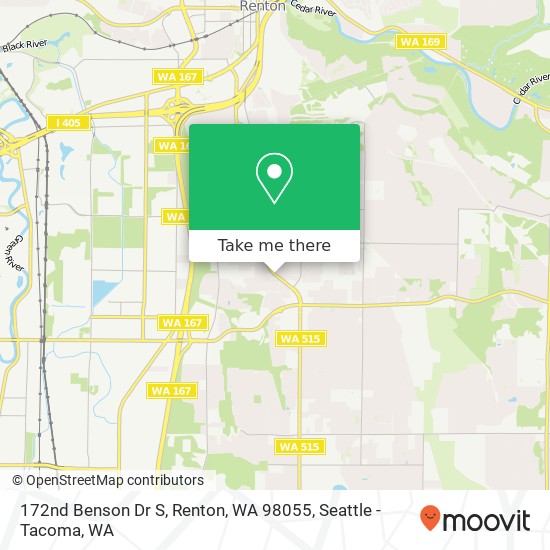 172nd Benson Dr S, Renton, WA 98055 map