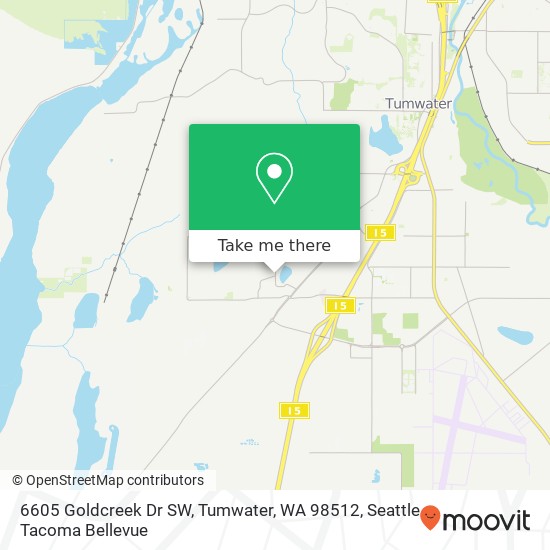 Mapa de 6605 Goldcreek Dr SW, Tumwater, WA 98512