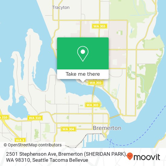 Mapa de 2501 Stephenson Ave, Bremerton (SHERIDAN PARK), WA 98310
