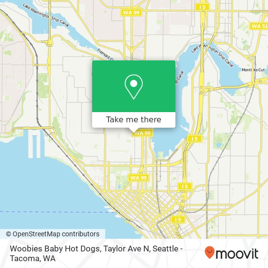 Mapa de Woobies Baby Hot Dogs, Taylor Ave N