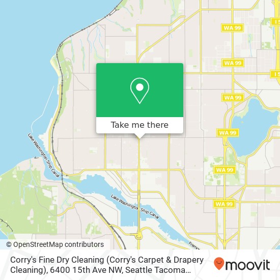 Mapa de Corry's Fine Dry Cleaning (Corry's Carpet & Drapery Cleaning), 6400 15th Ave NW