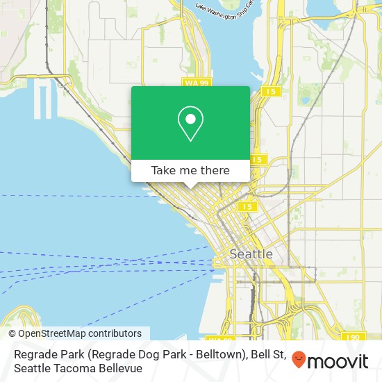 Mapa de Regrade Park (Regrade Dog Park - Belltown), Bell St