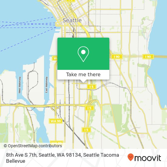Mapa de 8th Ave S 7th, Seattle, WA 98134