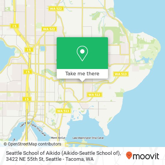 Mapa de Seattle School of Aikido (Aikido-Seattle School of), 3422 NE 55th St