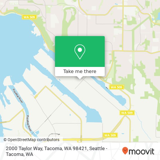 Mapa de 2000 Taylor Way, Tacoma, WA 98421