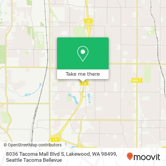 Mapa de 8036 Tacoma Mall Blvd S, Lakewood, WA 98499