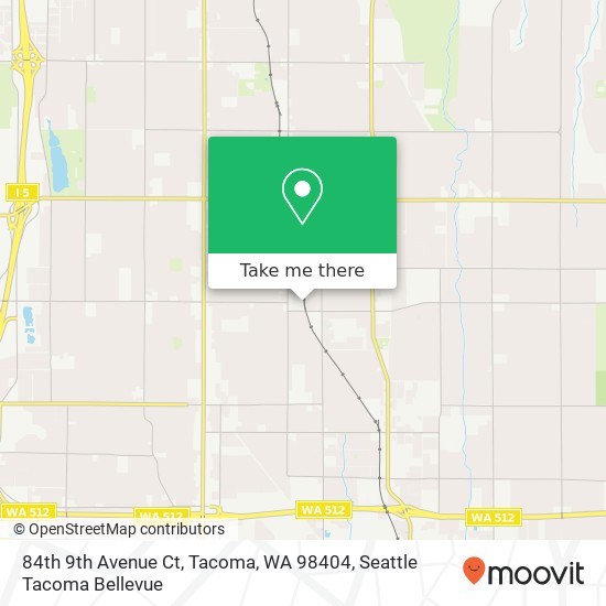 Mapa de 84th 9th Avenue Ct, Tacoma, WA 98404