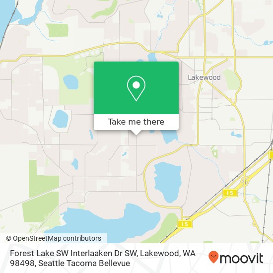 Mapa de Forest Lake SW Interlaaken Dr SW, Lakewood, WA 98498