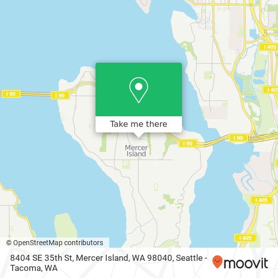 Mapa de 8404 SE 35th St, Mercer Island, WA 98040