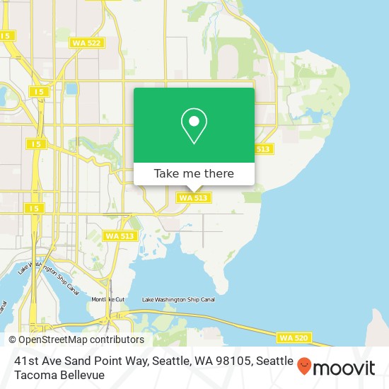 Mapa de 41st Ave Sand Point Way, Seattle, WA 98105