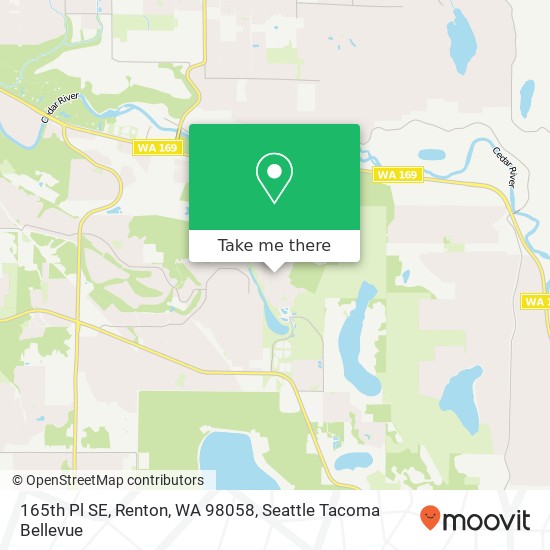 Mapa de 165th Pl SE, Renton, WA 98058