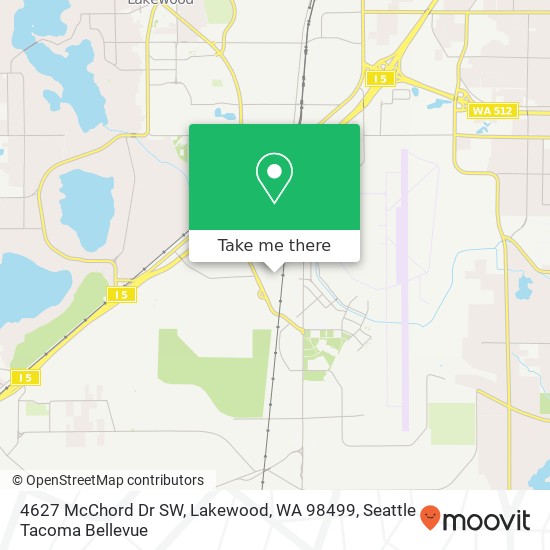 Mapa de 4627 McChord Dr SW, Lakewood, WA 98499