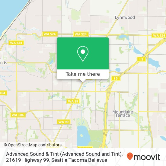 Mapa de Advanced Sound & Tint (Advanced Sound and Tint), 21619 Highway 99