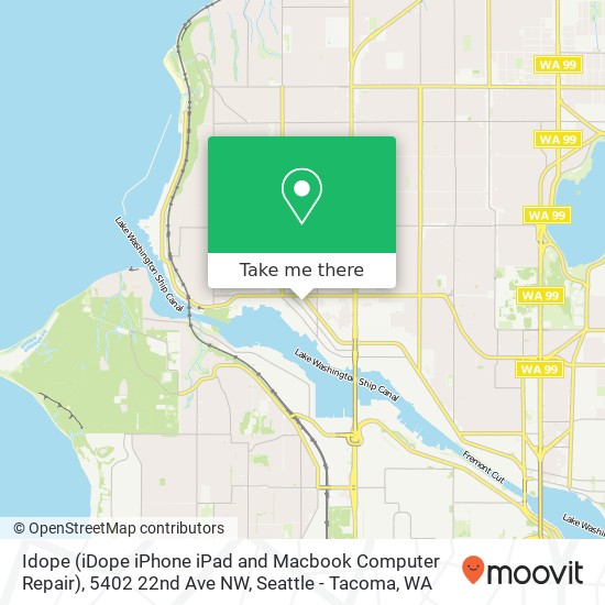 Mapa de Idope (iDope iPhone iPad and Macbook Computer Repair), 5402 22nd Ave NW