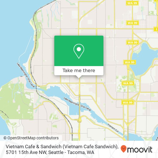 Mapa de Vietnam Cafe & Sandwich (Vietnam Cafe Sandwich), 5701 15th Ave NW