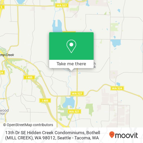 13th Dr SE Hidden Creek Condominiums, Bothell (MILL CREEK), WA 98012 map