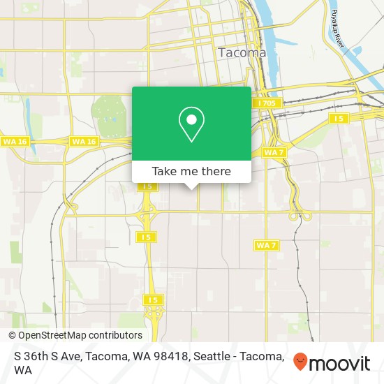 S 36th S Ave, Tacoma, WA 98418 map