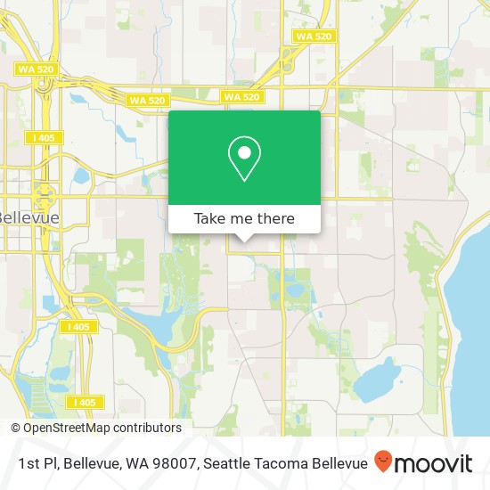 1st Pl, Bellevue, WA 98007 map