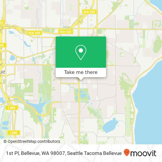 1st Pl, Bellevue, WA 98007 map